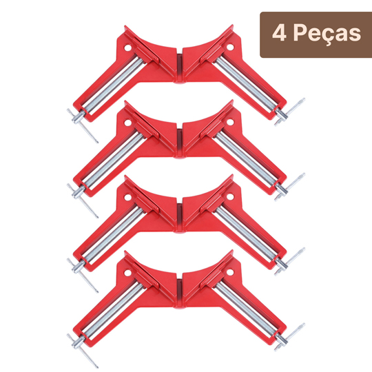 Kit de 4 Grampos de ângulo 90 graus