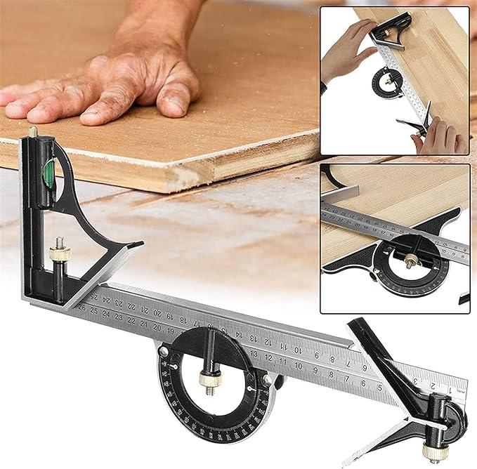 Esquadro Combinado Com Nível Bolha 3 em 1 Completo - Squaremax - Imagem 2